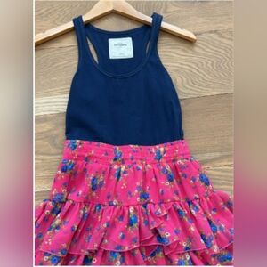 Abercrombie Y2K Navy Blue & Pink Floral Dress.